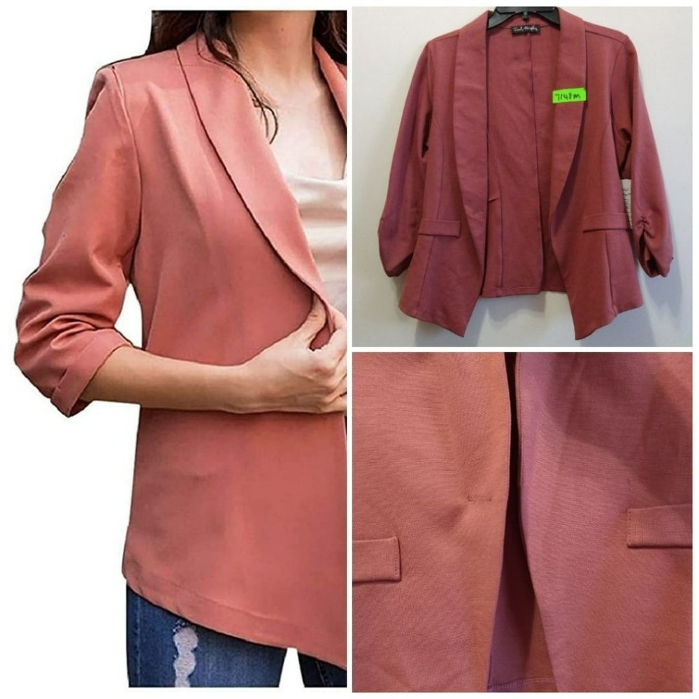 Women's Pink Salmon open Vest/Cardigan Missy Size Medium